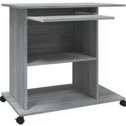 vidaXL Computerbureau 80x50x75 cm bewerkt hout grijs sonoma eikenkleur