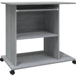 vidaXL Computerbureau 80x50x75 cm bewerkt hout grijs sonoma eikenkleur