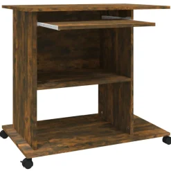 vidaXL Computerbureau 80x50x75 cm bewerkt hout gerookt eikenkleurig