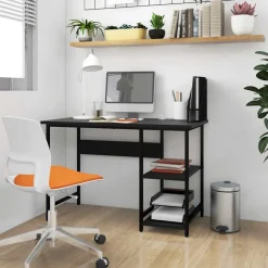 vidaXL Computerbureau 105x50x72 cm MDF en metaal zwart