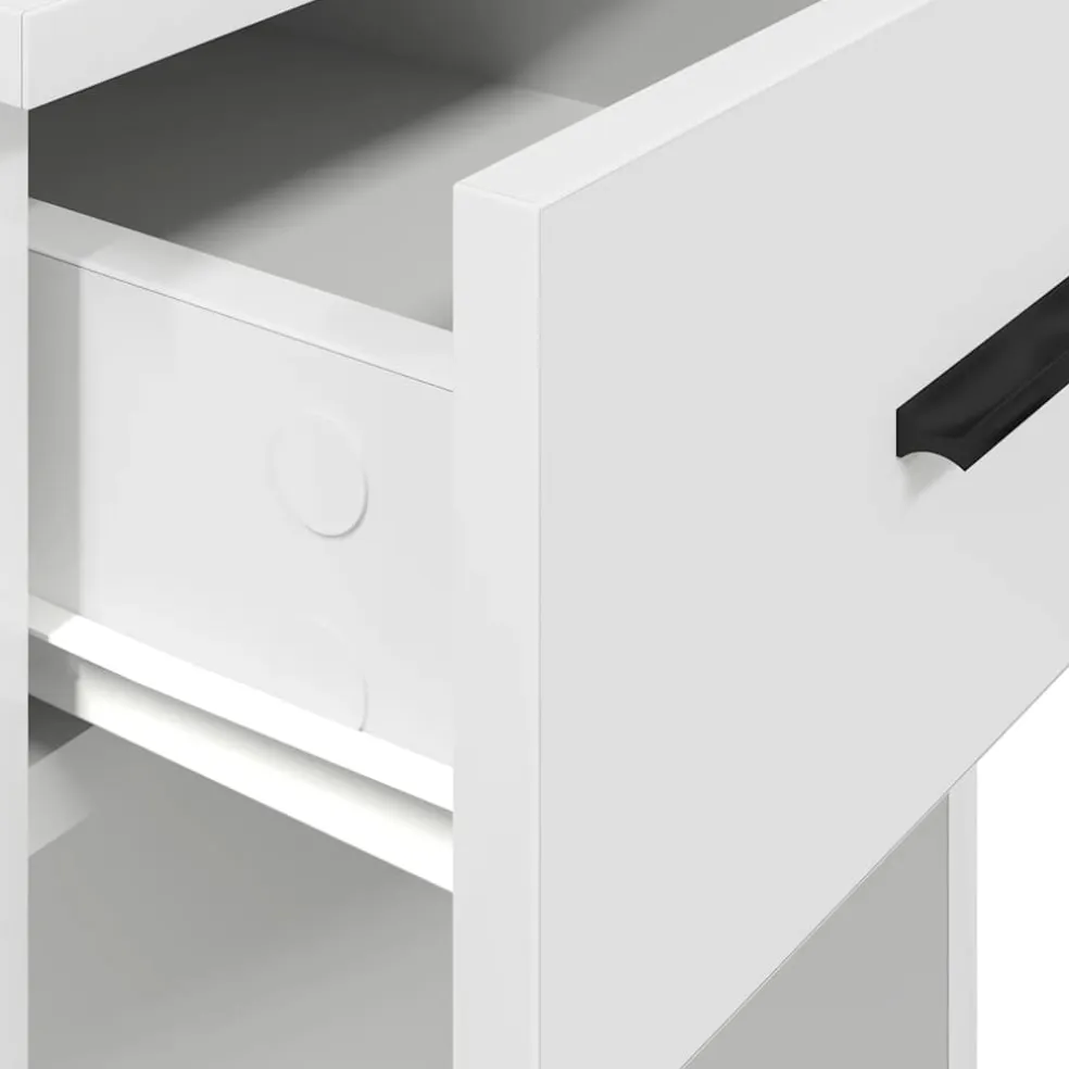 vidaXL Computertorenstandaard met lade 35x45x77 cm wit