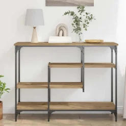 vidaXL Console Tafel artisanaal eikenkleurig 100 x 35 x 75 cm