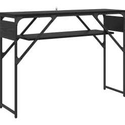 vidaXL Consoletafel Zwart Eiken Bewerkt hout 105x30x75cm