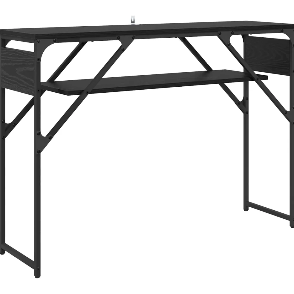 vidaXL Consoletafel Zwart Eiken Bewerkt hout 105x30x75cm