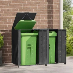 vidaXL Containerberging 2 containers 138x79x117 cm staal antraciet
