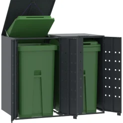 vidaXL Containerberging 2 containers 138x79x117 cm staal antraciet