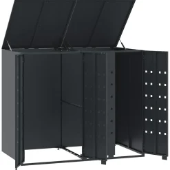 vidaXL Containerberging 2 containers 138x79x117 cm staal antraciet