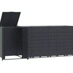 vidaXL Containerberging 4 containers 276x79x117 cm staal antraciet