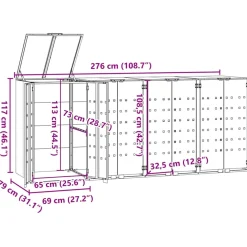 vidaXL Containerberging 4 containers 276x79x117 cm staal antraciet