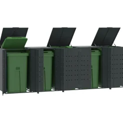 vidaXL Containerberging 5 containers 345x79x117 cm staal antraciet