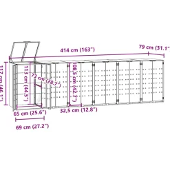 vidaXL Containerberging 6 containers 414x79x117 cm staal antraciet