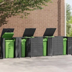 vidaXL Containerberging 6 containers 414x79x117 cm staal antraciet