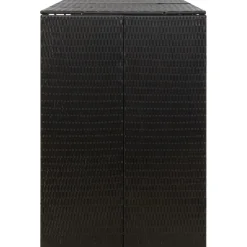 vidaXL Containerberging driedubbel 207x80x117 cm poly rattan zwart