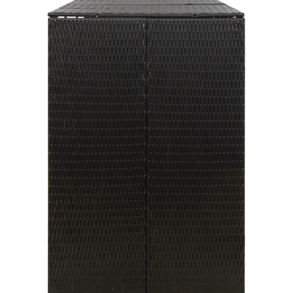 vidaXL Containerberging driedubbel 207x80x117 cm poly rattan zwart