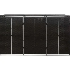 vidaXL Containerberging driedubbel 207x80x117 cm poly rattan zwart