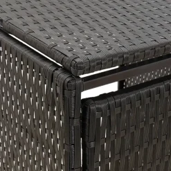 vidaXL Containerberging driedubbel 207x80x117 cm poly rattan zwart