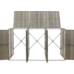 vidaXL Containerberging driedubbel 207x80x117 cm poly rattan grijs