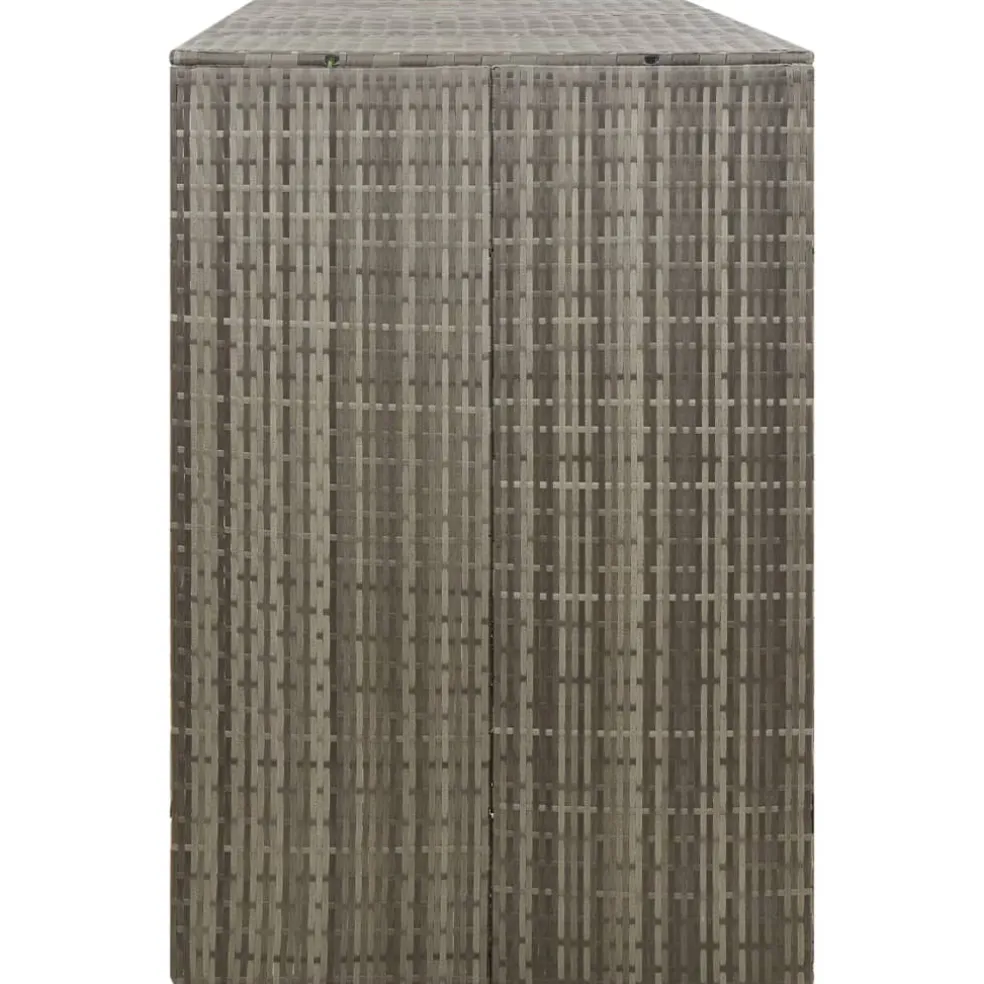 vidaXL Containerberging driedubbel 207x80x117 cm poly rattan grijs
