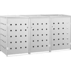 vidaXL Containerberging driedubbel 240 L roestvrij staal