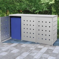 vidaXL Containerberging driedubbel 240 L roestvrij staal