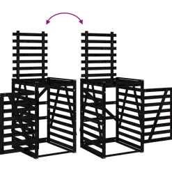 vidaXL Containerberging drievoudig massief grenenhout zwart