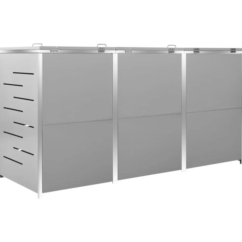 vidaXL Containerberging driedubbel 207x77,5x115 cm roestvrij staal