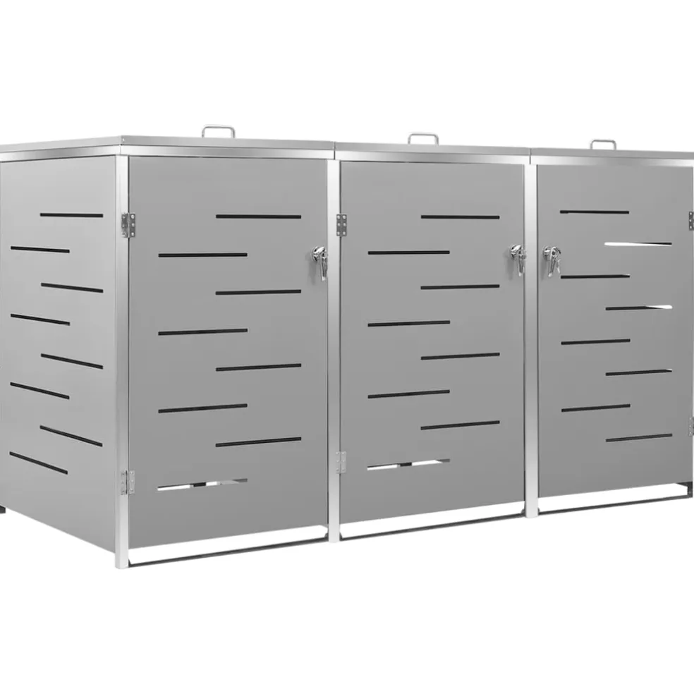 vidaXL Containerberging driedubbel 207x77,5x115 cm roestvrij staal