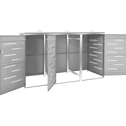 vidaXL Containerberging driedubbel 207x77,5x115 cm roestvrij staal