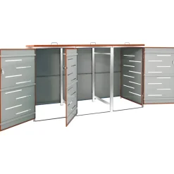 vidaXL Containerberging driedubbel 207x77,5x115 cm roestvrij staal