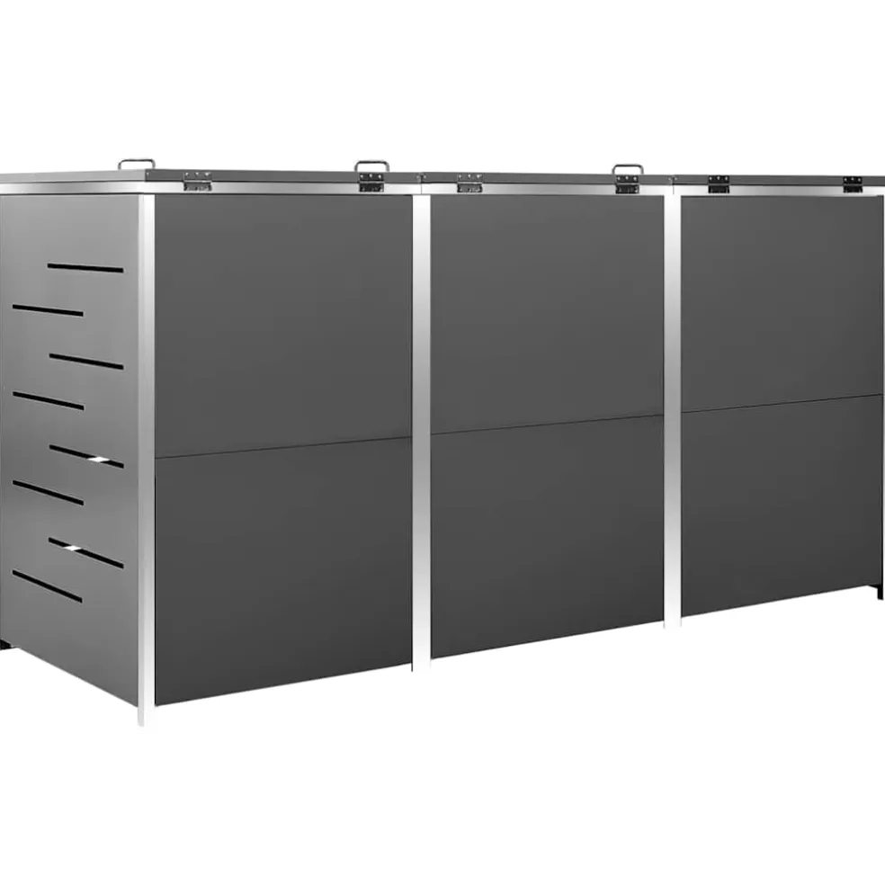 vidaXL Containerberging driedubbel 207x77,5x115 cm roestvrij staal