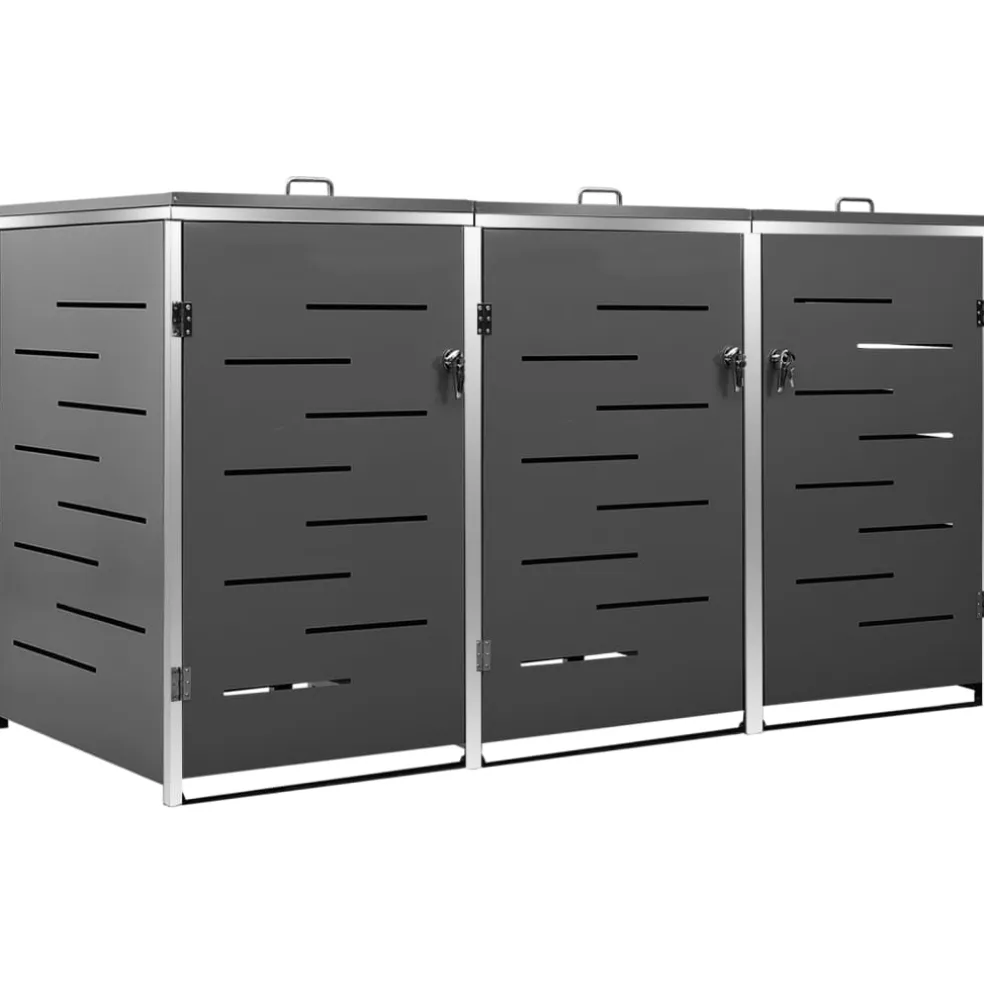 vidaXL Containerberging driedubbel 207x77,5x115 cm roestvrij staal