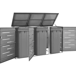 vidaXL Containerberging driedubbel 207x77,5x115 cm roestvrij staal