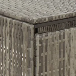 vidaXL Containerberging dubbel 140x80x117 cm poly rattan grijs