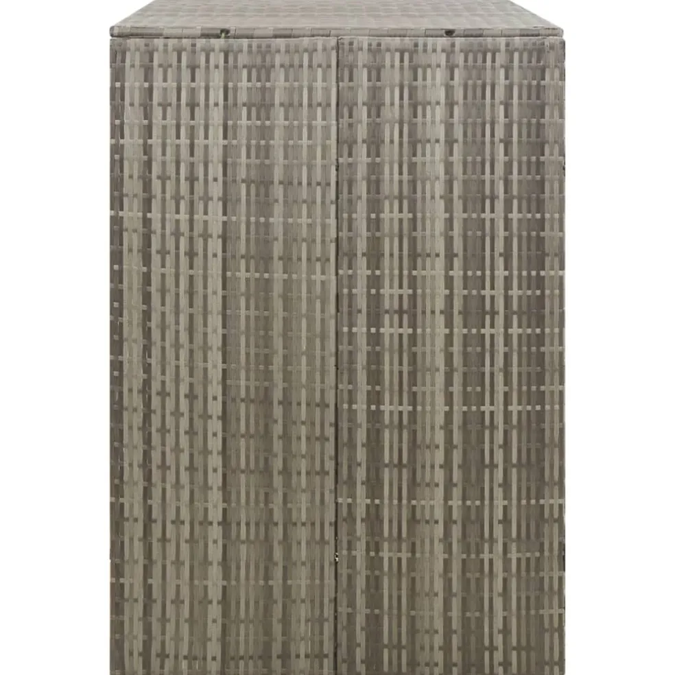 vidaXL Containerberging dubbel 140x80x117 cm poly rattan grijs