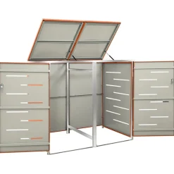 vidaXL Containerberging dubbel 138x77,5x115 cm roestvrij staal