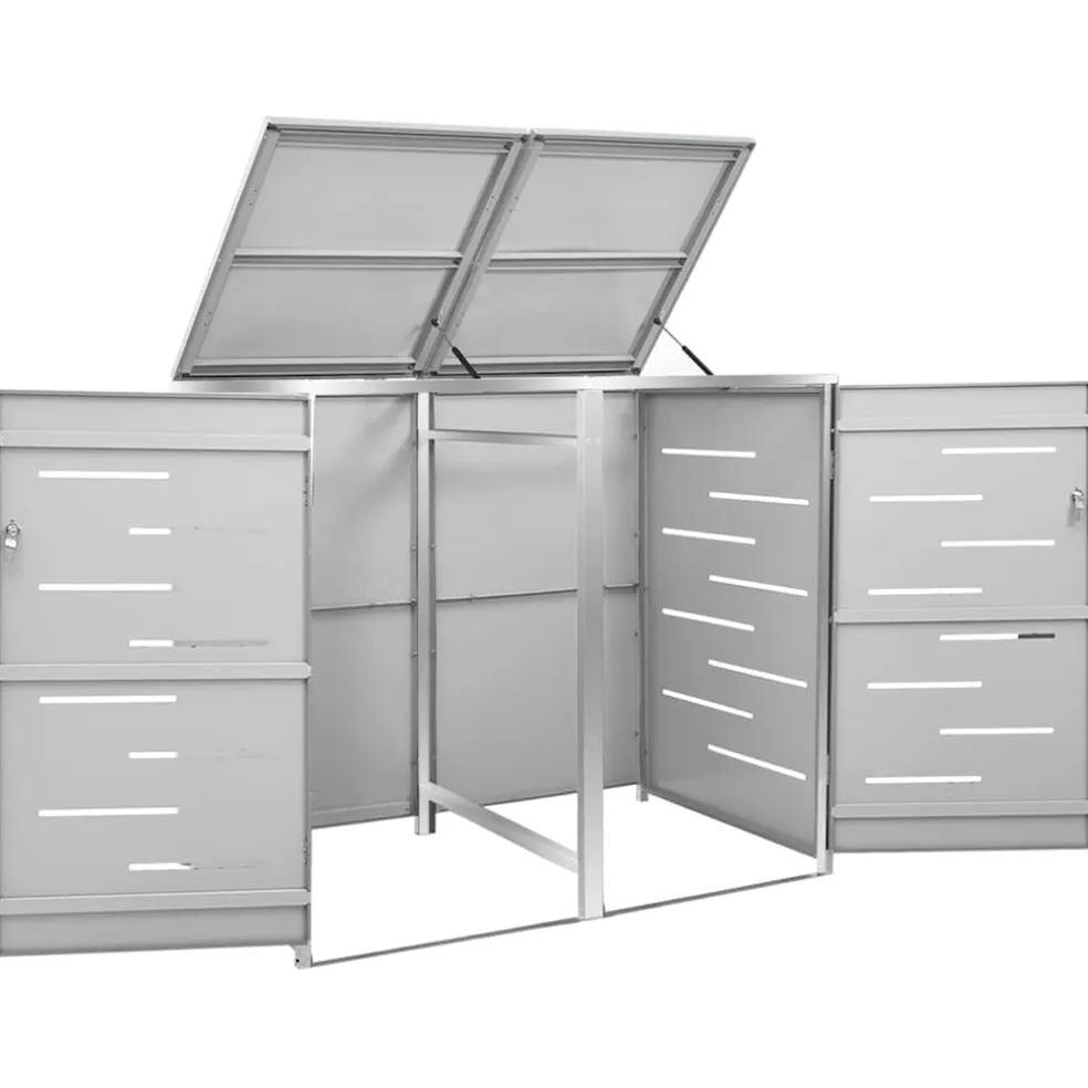 vidaXL Containerberging dubbel 138x77,5x115 cm roestvrij staal