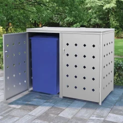 vidaXL Containerberging dubbel 240 L roestvrij staal