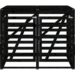 vidaXL Containerberging dubbel massief grenenhout zwart