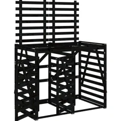 vidaXL Containerberging dubbel massief grenenhout zwart