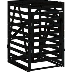vidaXL Containerberging dubbel massief grenenhout zwart