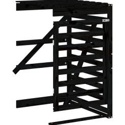 vidaXL Containerberging dubbel massief grenenhout zwart
