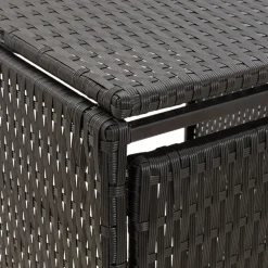 vidaXL Containerberging dubbel 140x80x117 cm poly rattan zwart