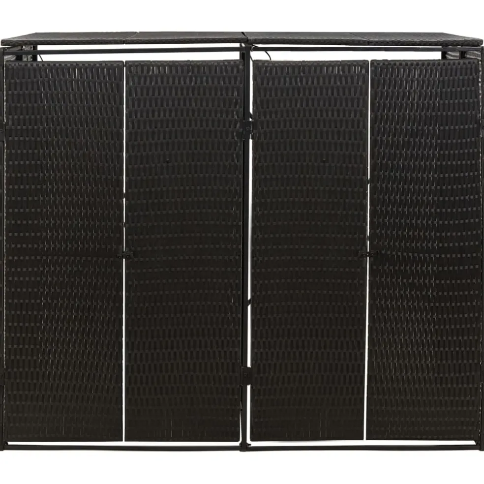 vidaXL Containerberging dubbel 140x80x117 cm poly rattan zwart