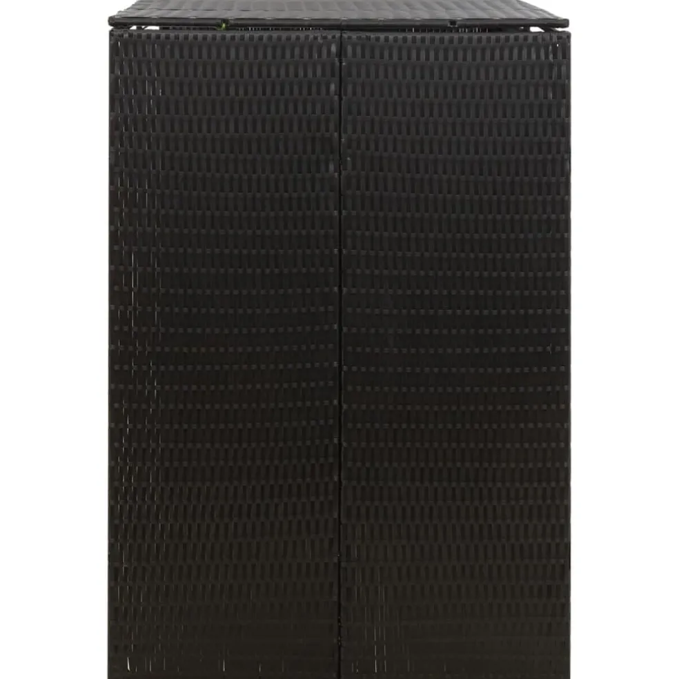 vidaXL Containerberging dubbel 140x80x117 cm poly rattan zwart