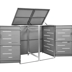 vidaXL Containerberging dubbel 138x77,5x115 cm roestvrij staal