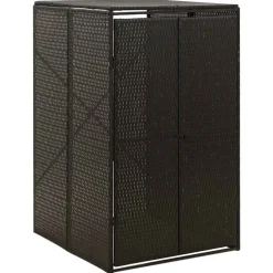 vidaXL Containerberging enkel 70x80x117 cm poly rattan zwart