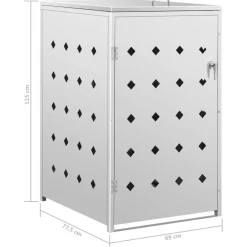 vidaXL Containerberging enkel 240 L roestvrij staal
