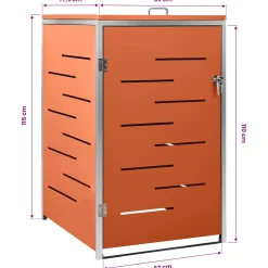 vidaXL Containerberging enkel 69x77,5x115 cm roestvrij staal