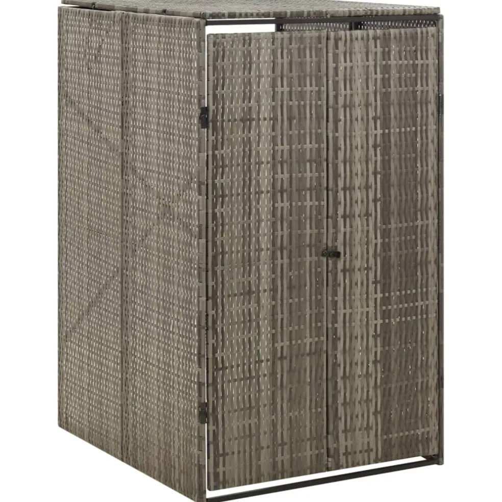 vidaXL Containerberging enkel 70x80x117 cm poly rattan grijs