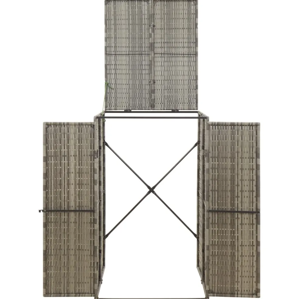 vidaXL Containerberging enkel 70x80x117 cm poly rattan grijs
